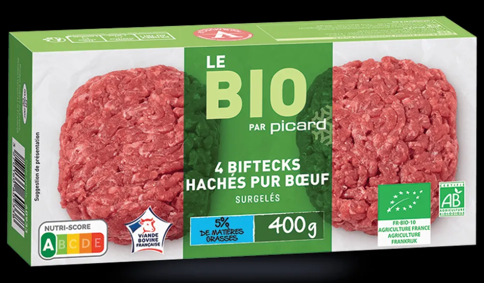 4 biftecks hachés bio (100g) pur boeuf