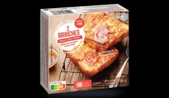 2 brioches façon pain perdu, sauce caramel