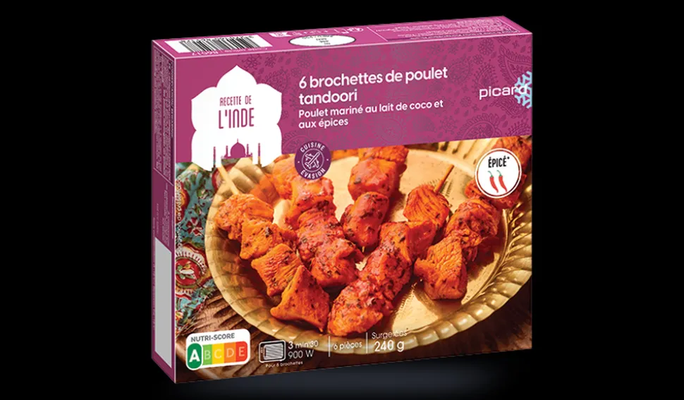 6 brochettes de poulet tandoori