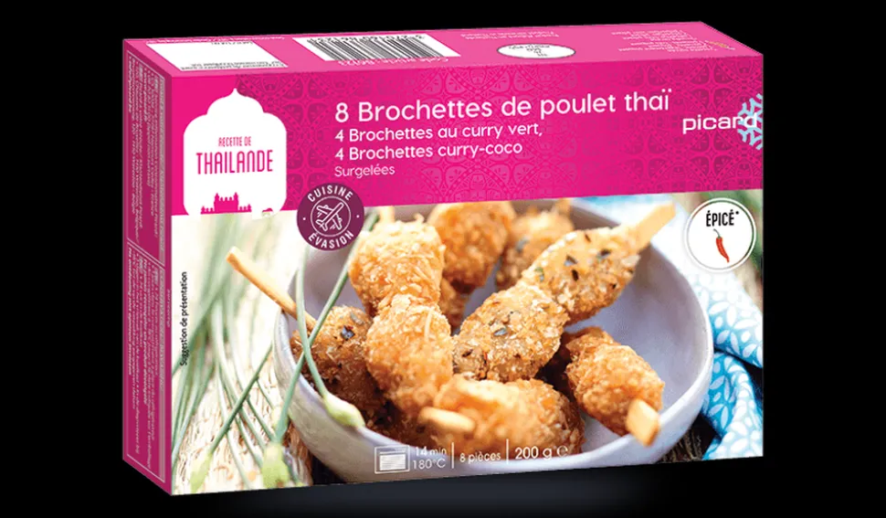 8 brochettes de poulet thaï