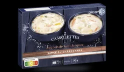 2 cassolettes aux Saint-Jacques*, sauce Chardonnay