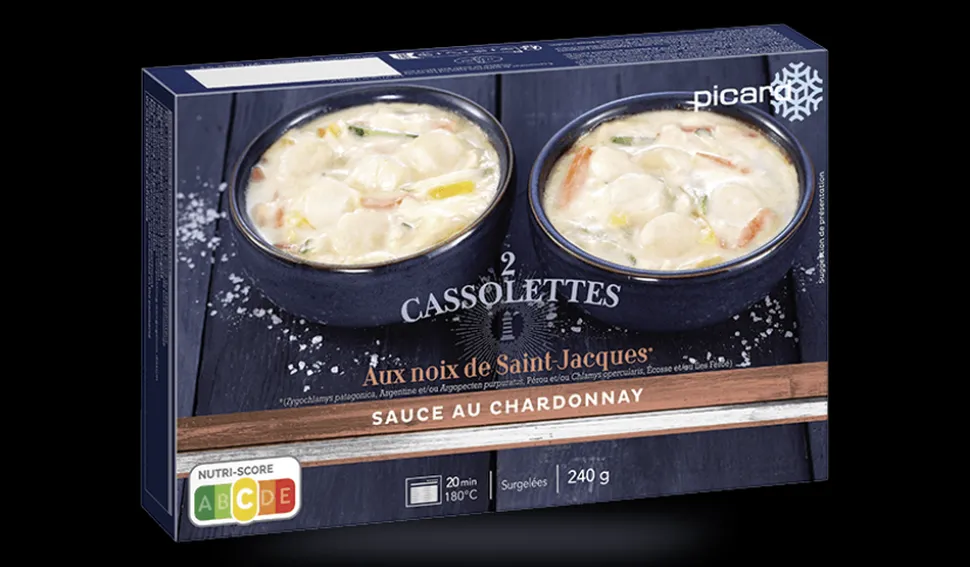 2 cassolettes aux Saint-Jacques*, sauce Chardonnay