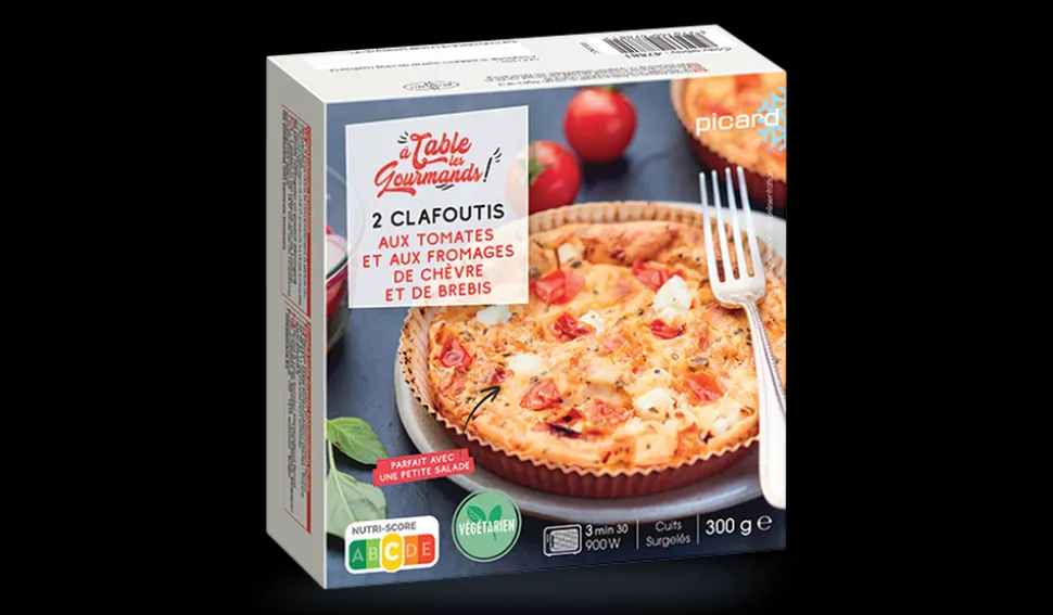 2 clafoutis tomates, fromages de chèvre et brebis