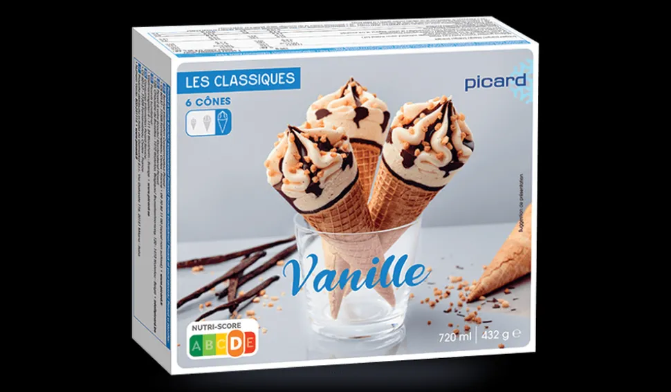 6 cônes vanille