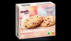 2 cookies moelleux aux pépites de chocolat