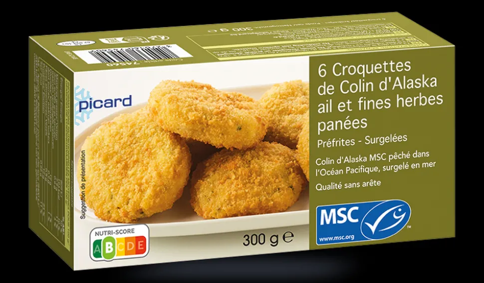 6 croquettes de colin d'Alaska panées MSC