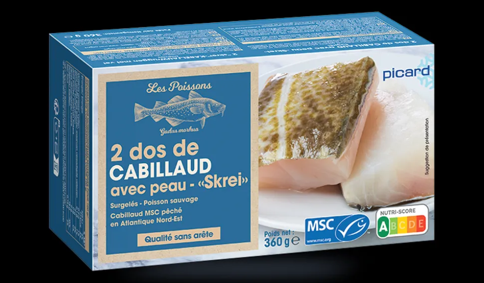 2 dos de cabillaud avec peau "Skrei" MSC, Norvège