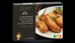 4 escalopes de foie gras cru de canard du Sud-Ouest