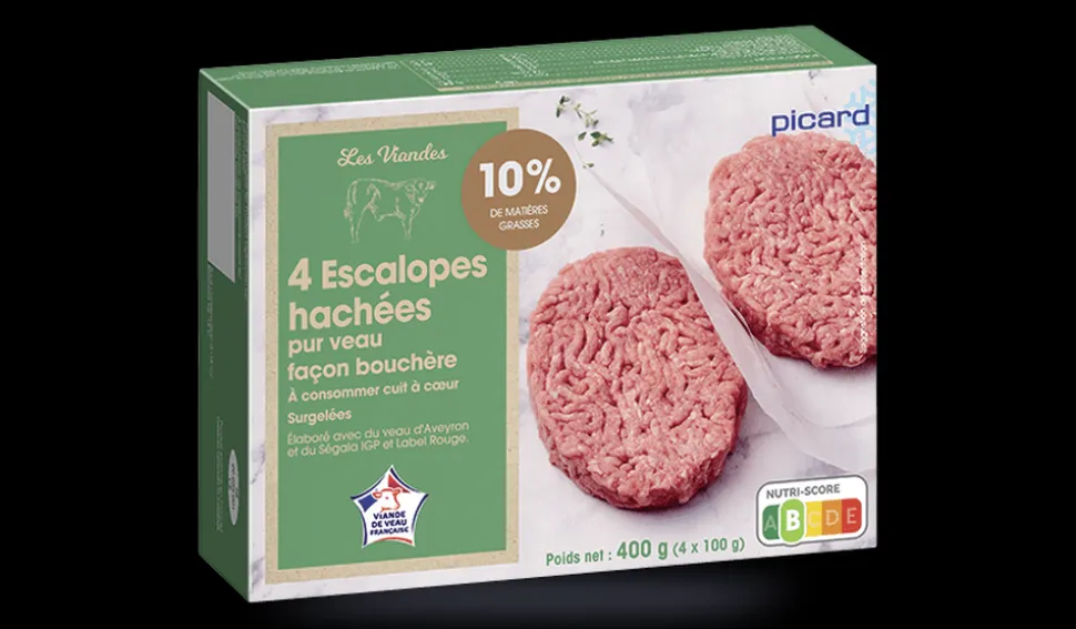 4 escalopes de veau haché