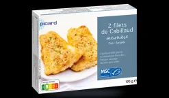 2 filets de cabillaud meunière MSC, sans arête