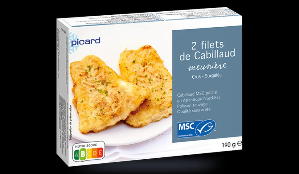 2 filets de cabillaud meunière MSC, sans arête