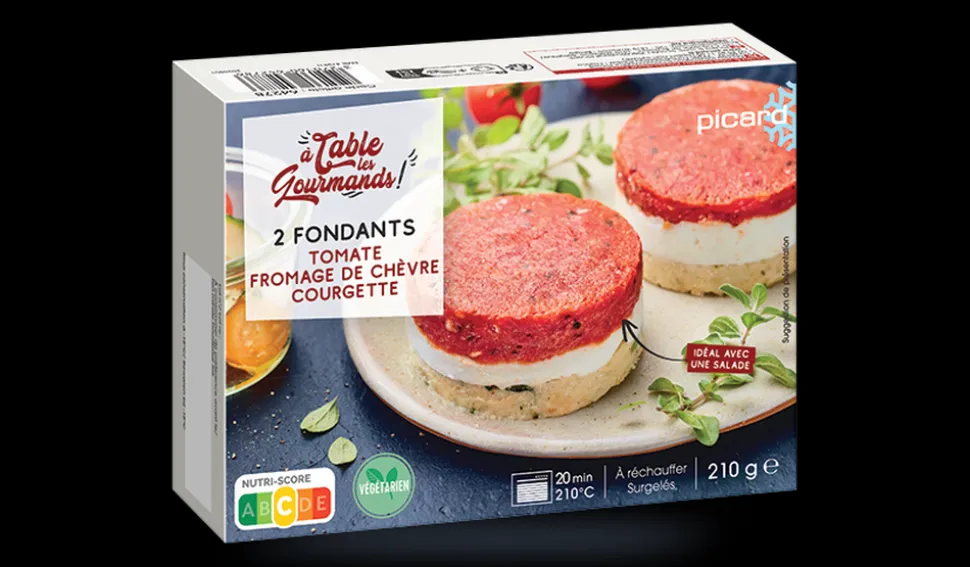 2 fondants tomate-fromage de chèvre-courgette