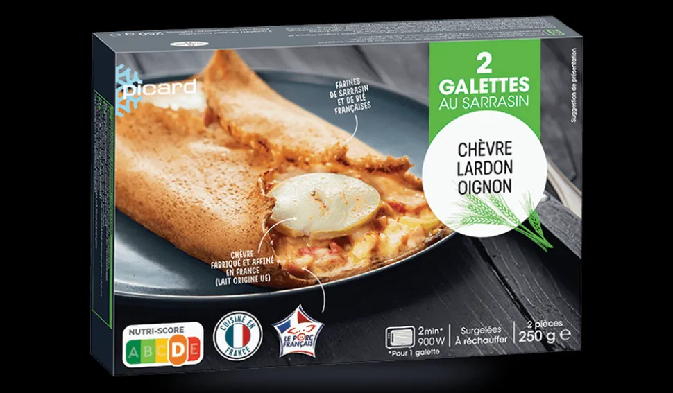 2 galettes chèvre-lardon-oignon