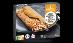 2 galettes jambon tomme de montagne, oignons