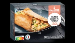 2 galettes saumon - fondue de poireaux