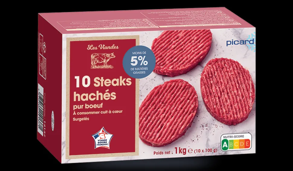 10 steaks hachés, 5% M.G maximum
