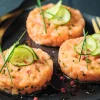 4 tartares de saumon à la ciboulette