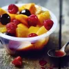 Bol de fruits au sirop passion framboise