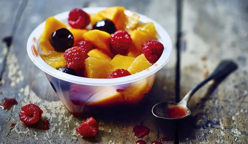 Bol de fruits au sirop passion framboise