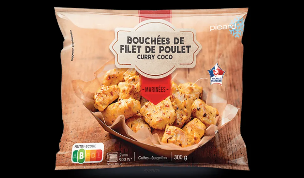 Bouchées de filet de poulet curry coco