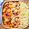 Butternut grillée et oignons rouges cuisinés