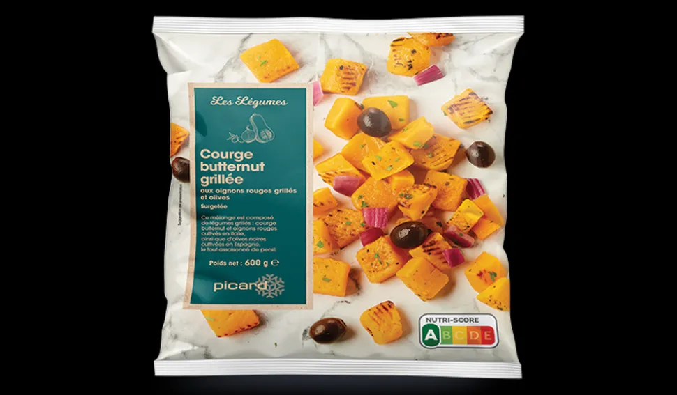 Courge butternut grillée aux oignons rouges