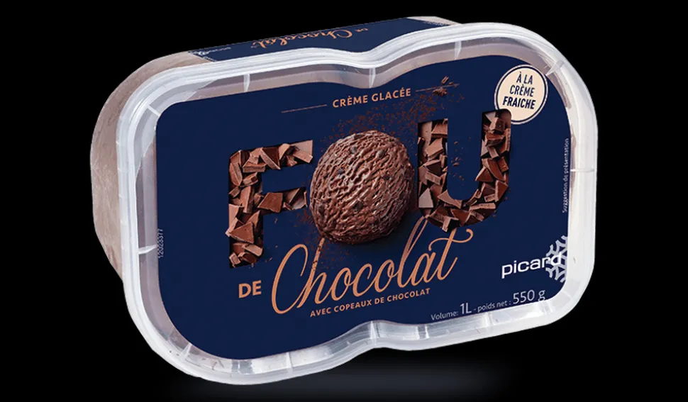 Crème glacée chocolat avec pépites de chocolat