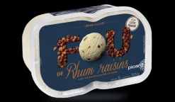 Crème glacée rhum, avec raisins macérés au rhum