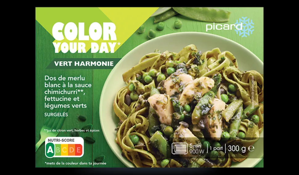 Dos de merlu sce chimichurri, légumes verts