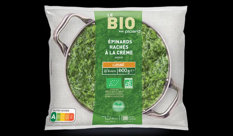 Epinards hachés à la crème bio