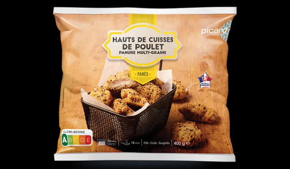 Hauts de cuisses de poulet,panure multi-grains