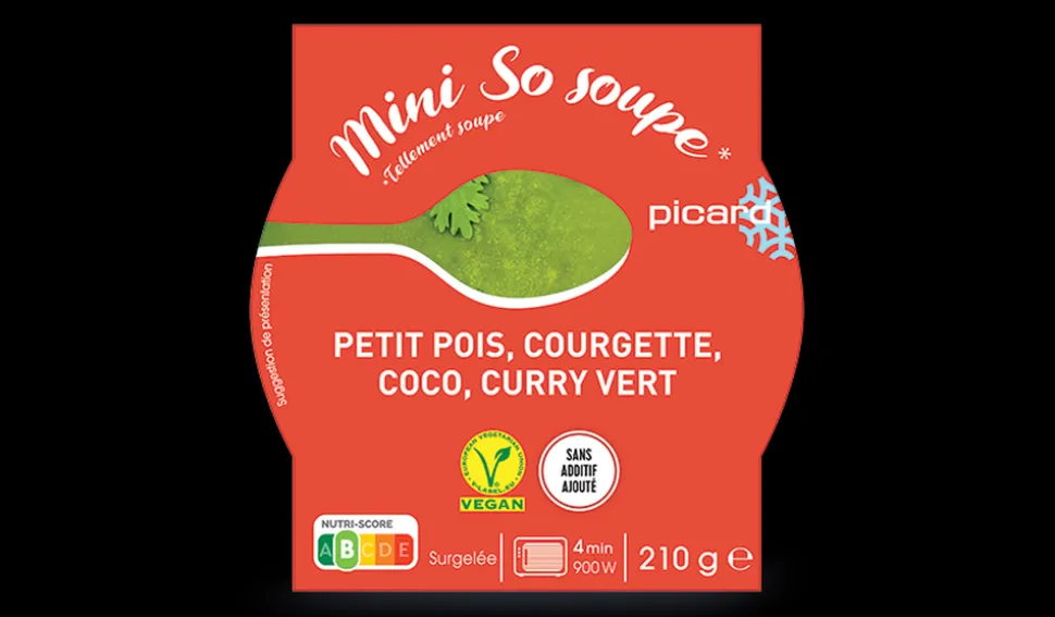 Mini so soupe petit pois, courgette, coco, curry