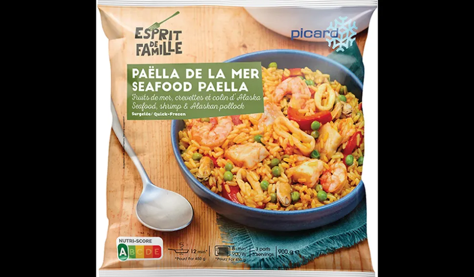 Paëlla de la mer colin d'Alaska, crevettes