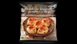Piccoli con mozzarella, petites pizzas à la mozzarella