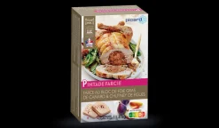 Pintade farcie, farce au bloc de foie gras canard