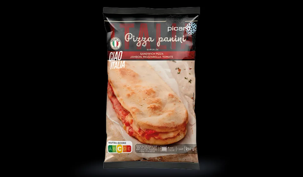 Pizza panini, sandwich pizza jambon, tomate