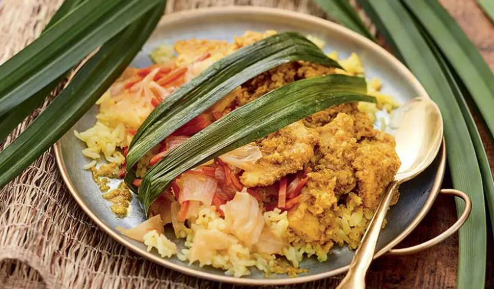 Poulet pandan et riz cuisiné Cuisine Evasion