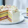 Rainbow cake, gâteau arc-en-ciel, 6 parts