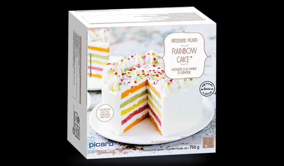Rainbow cake, gâteau arc-en-ciel, 6 parts