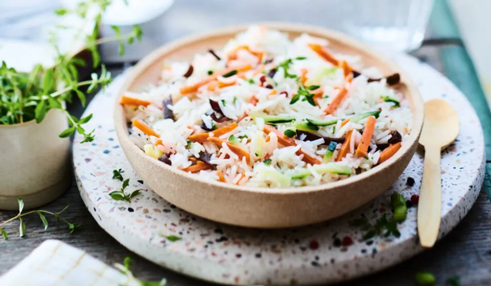 Riz basmati cuisiné aux petits légumes