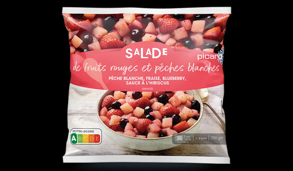 Salade de fruits rouges et pêches blanches