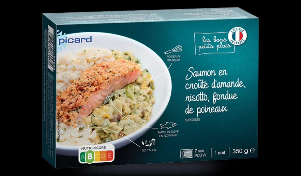 Saumon en croûte d'amande, risotto