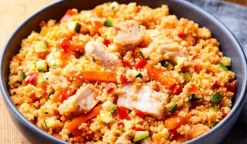 Semoule au poulet et aux petits légumes