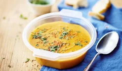 Soupe patate douce, carotte, lait coco, gingembre