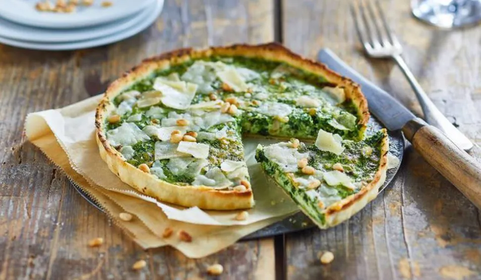 Tarte épinard, Parmigiano Reggiano, pignon de pin