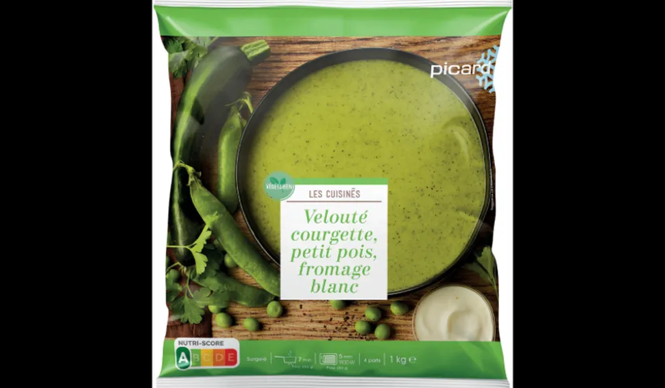 Velouté courgette petit pois, fromage blanc